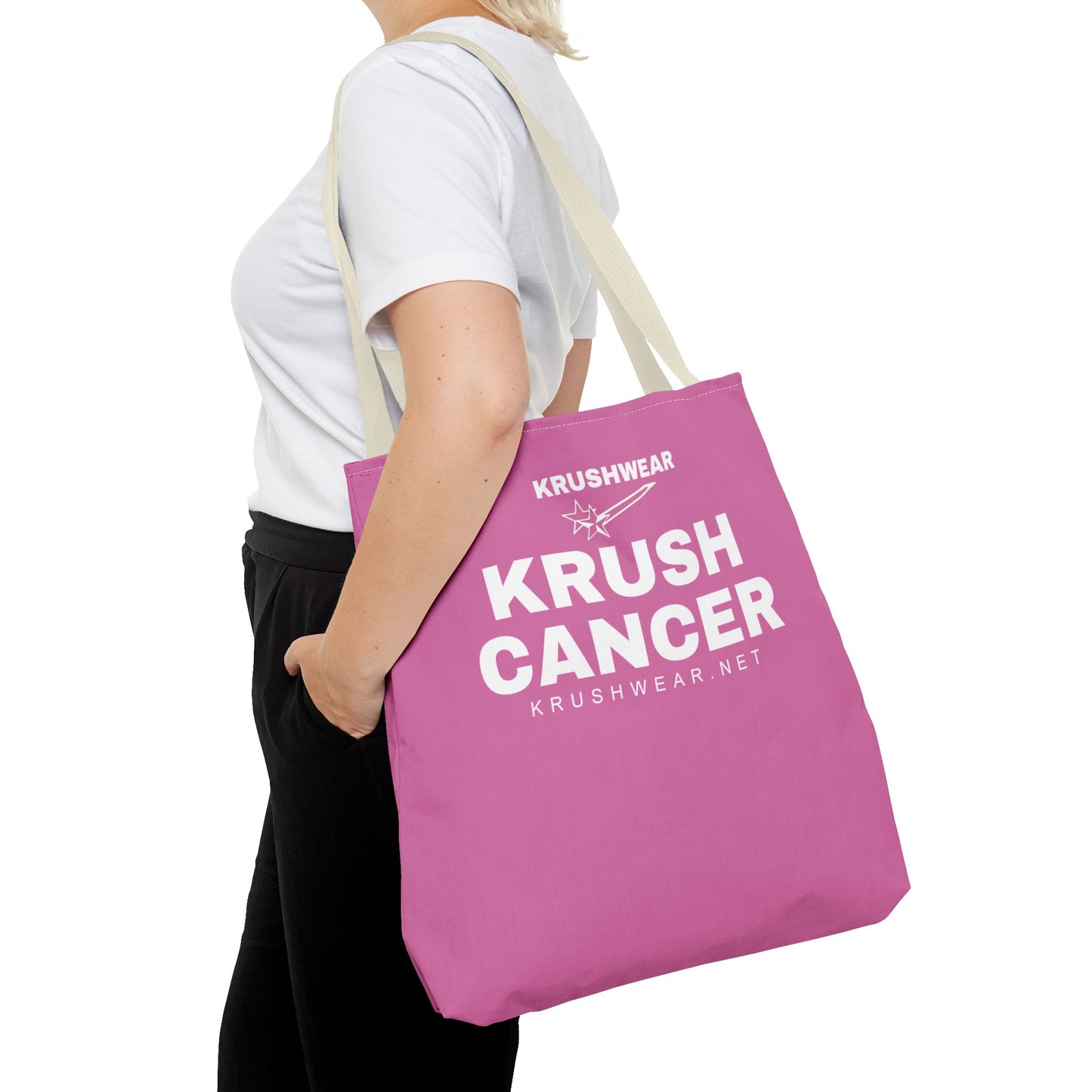 Krushwear Krush Cancer Pink Tote Bag