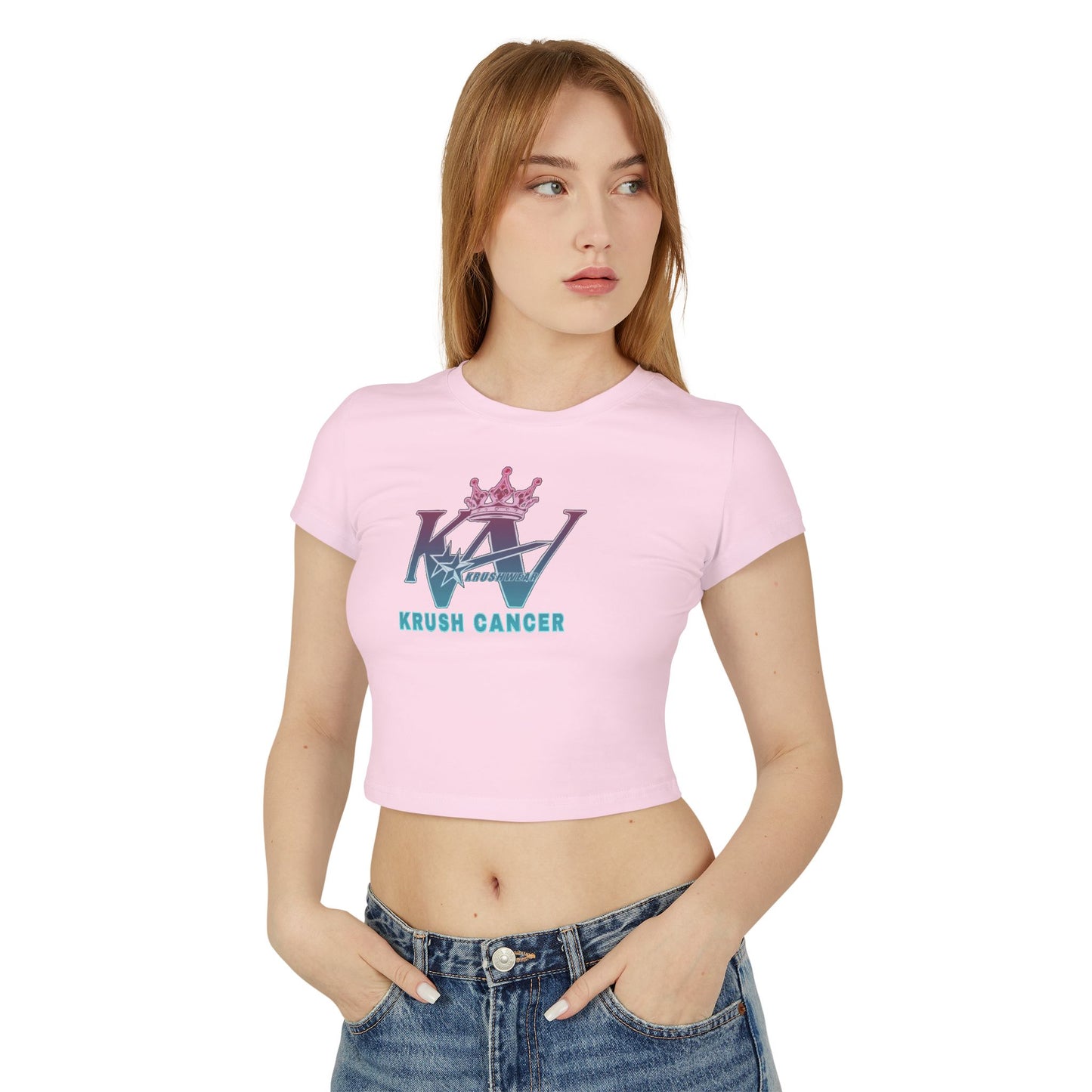 Krushwear KRUSH Cancer Women's Crop Top Baby Tee