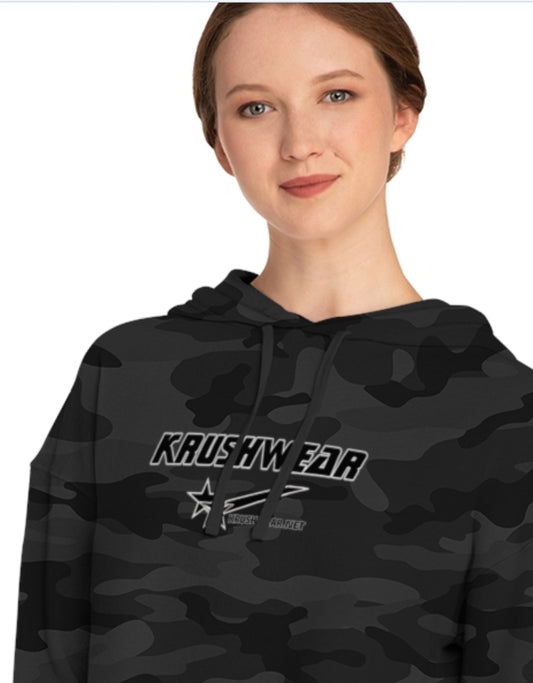 Krushwear Womens Camo Cropped Sweatshirt