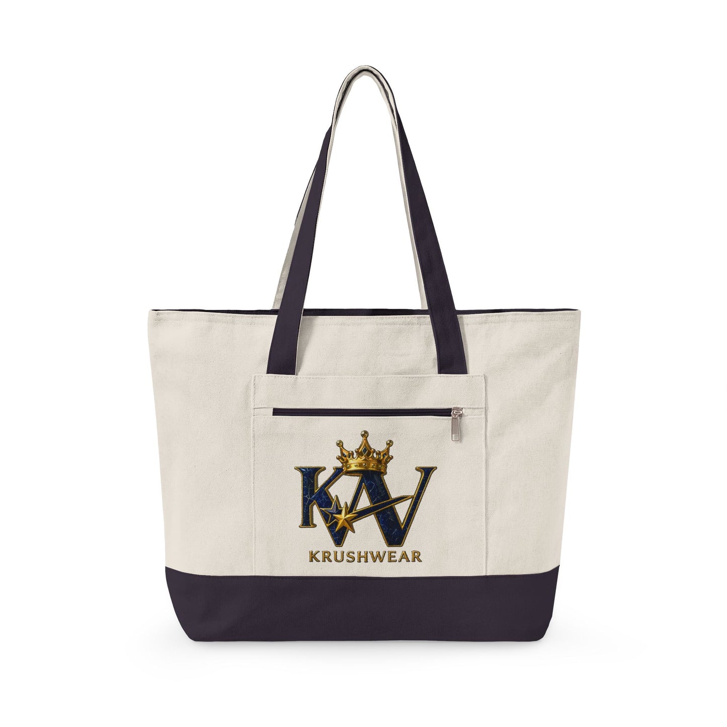 KRUSHWEAR Crown Logo Canvas Zippered Shopper