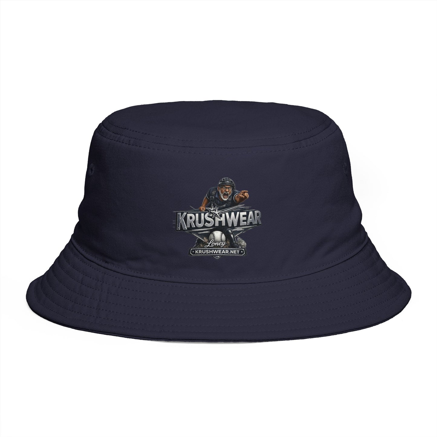Krushwear Vintage Baseball Logo Bucket Hat — Retro Sports Cap