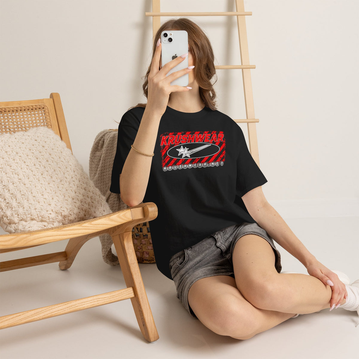 Krushwear  Red & Black Graphic Shirt