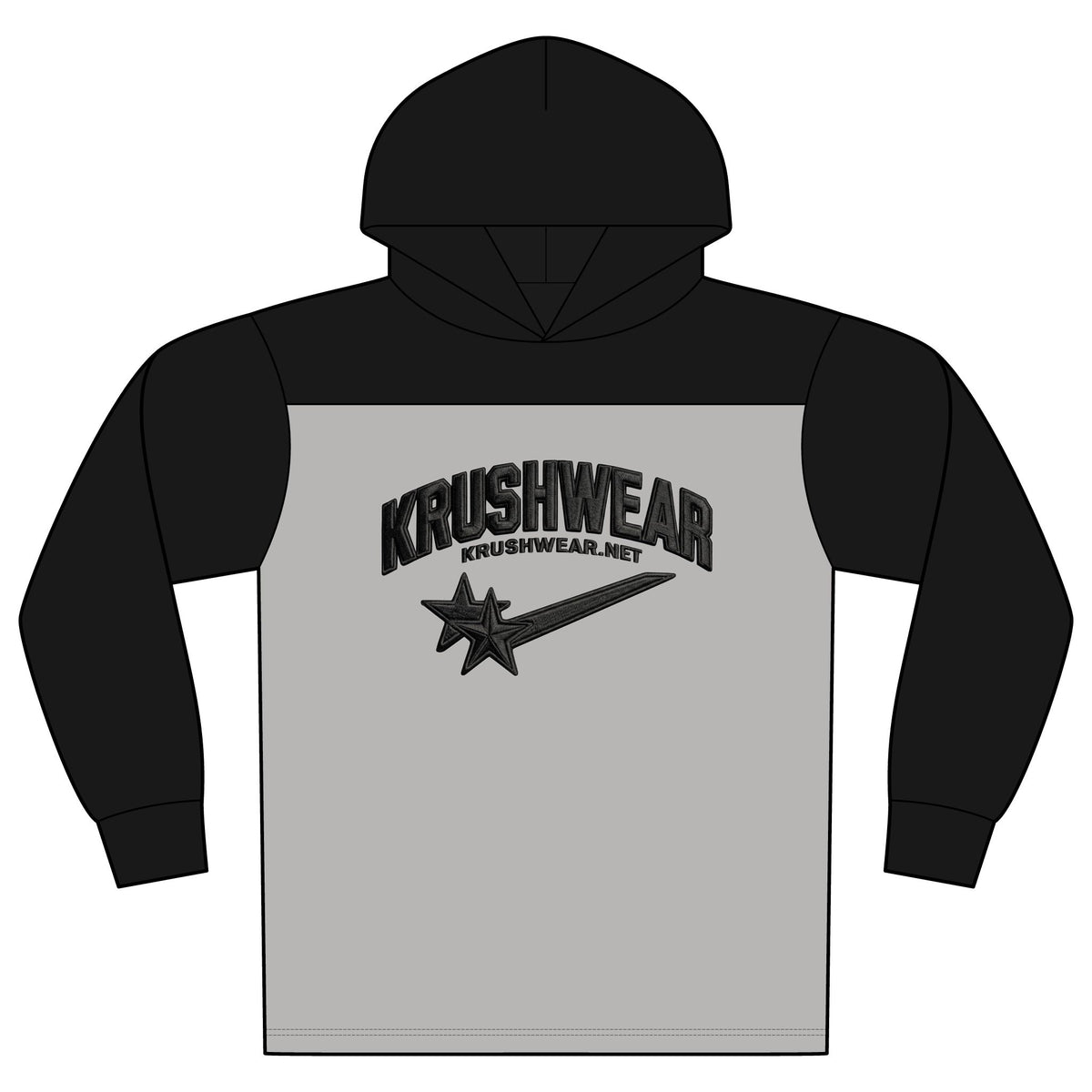 Halftime Hoodie — Krushwear Two-Tone Pullover with Star Logo