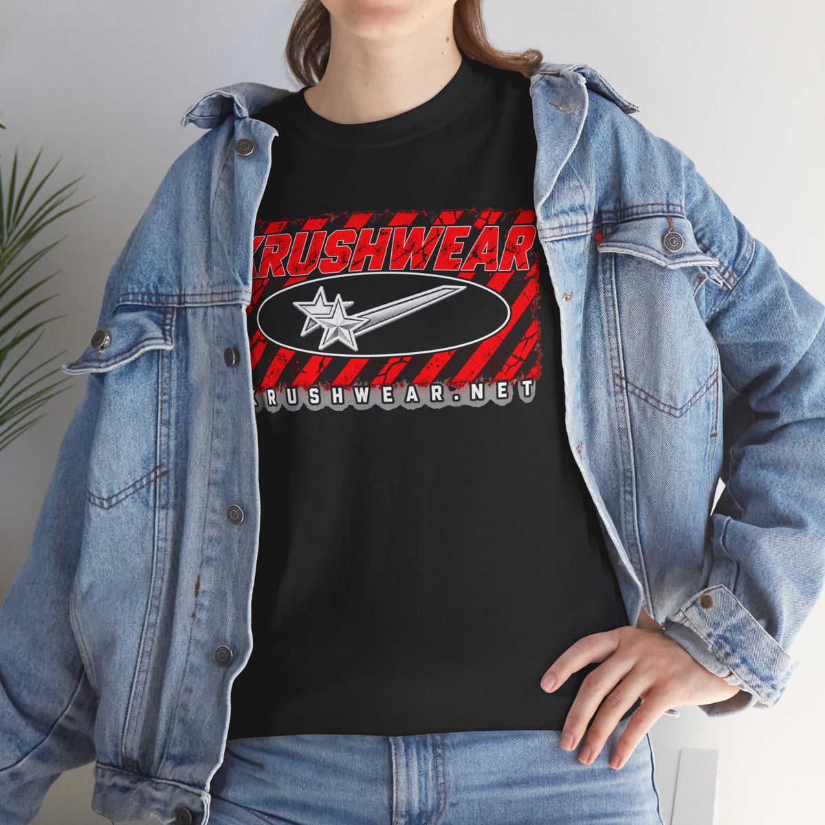 Krushwear  Red & Black Graphic Shirt