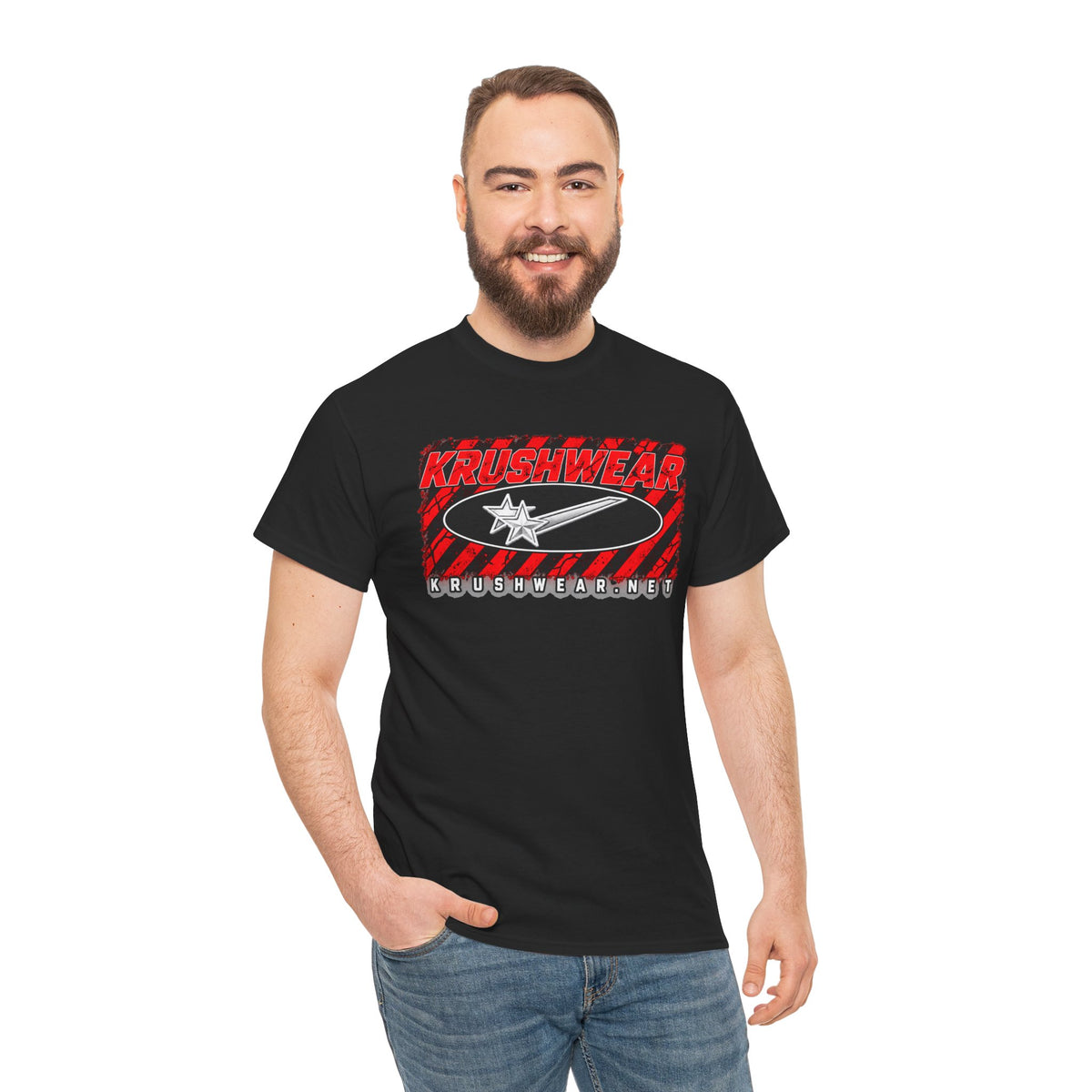 Krushwear  Red & Black Graphic Shirt