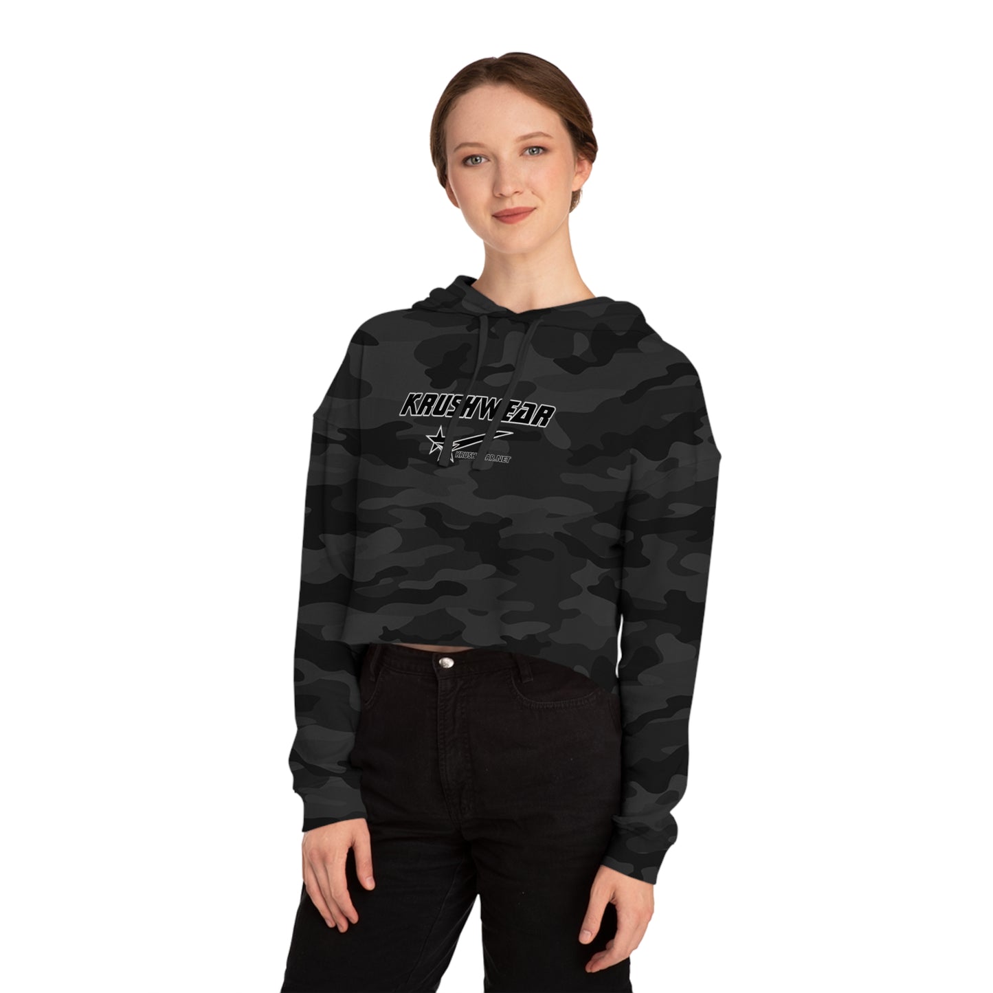 Krushwear Womens Camo Cropped Sweatshirt
