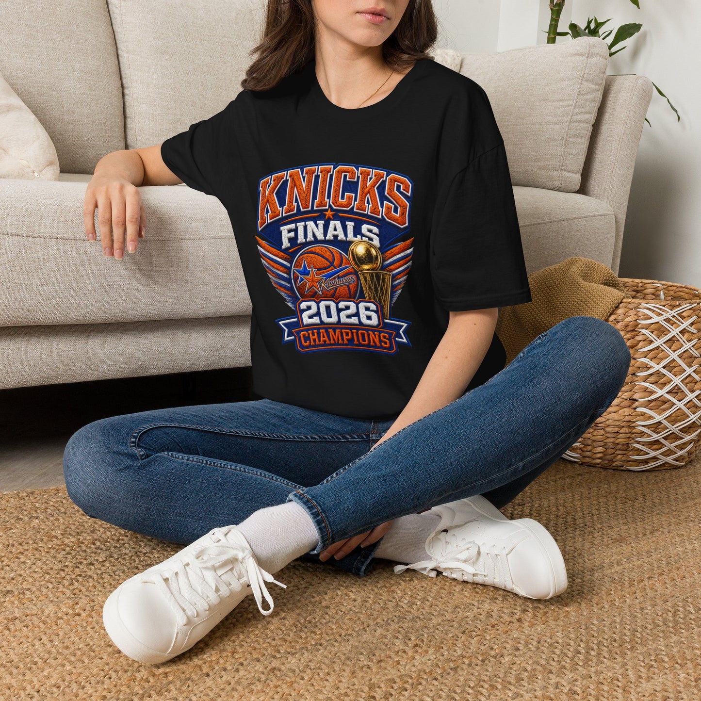 Krushwear Knicks Champions Tee (Printed Embroidered Look)