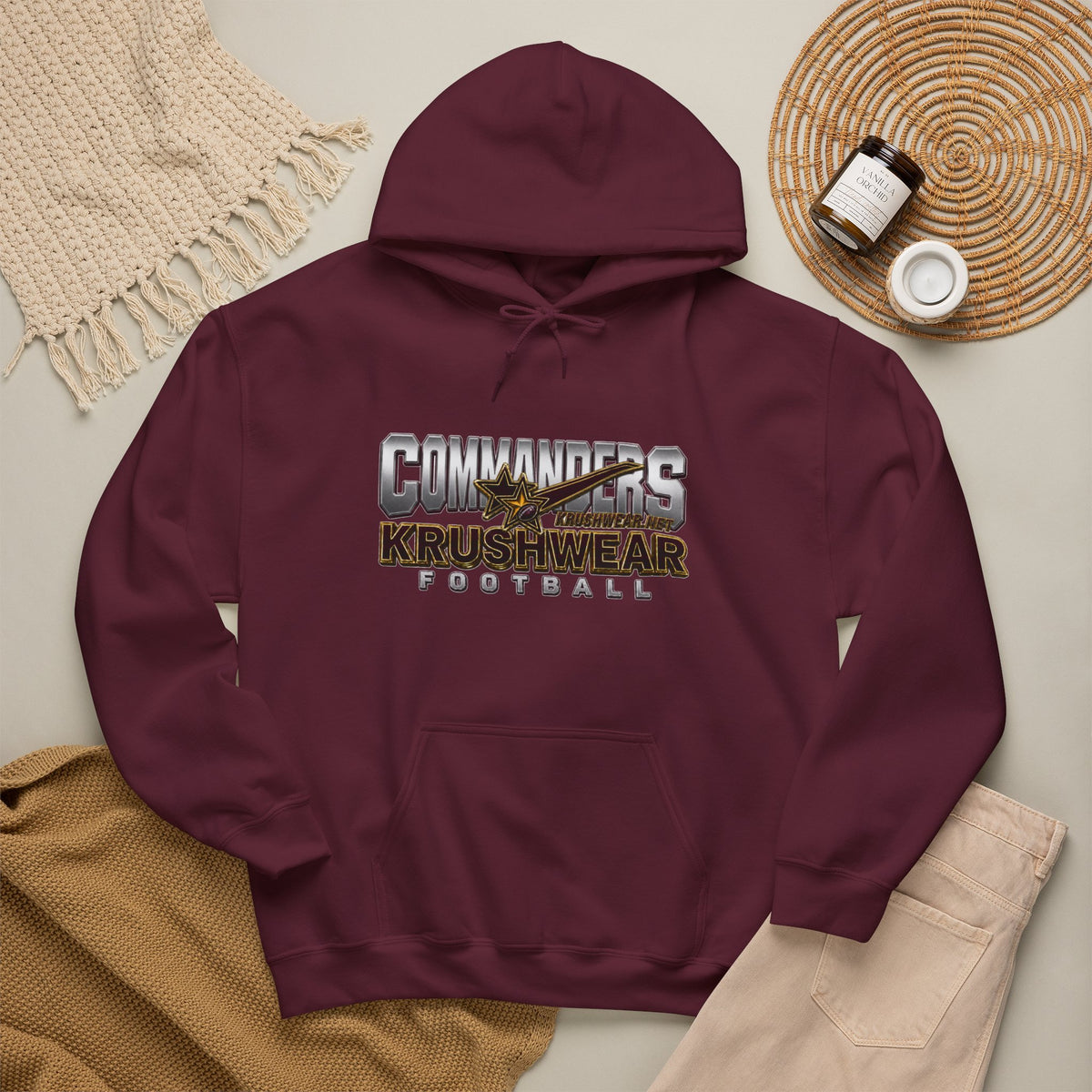 Krushwear Commanders Football Hoodie